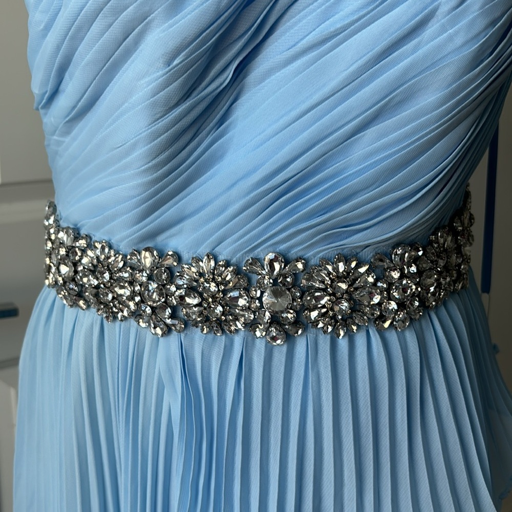 Mac Duggal Ruffle Pleated One-Shoulder High-Low Gown - Picture 9 of 9